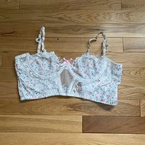 Floral Print Lace Bustier top